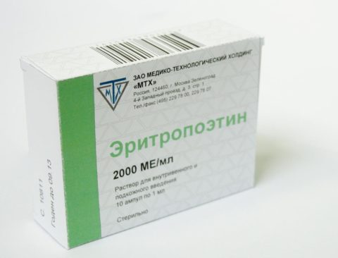 Эритропоэтин назначают при железодефицитной анемии.